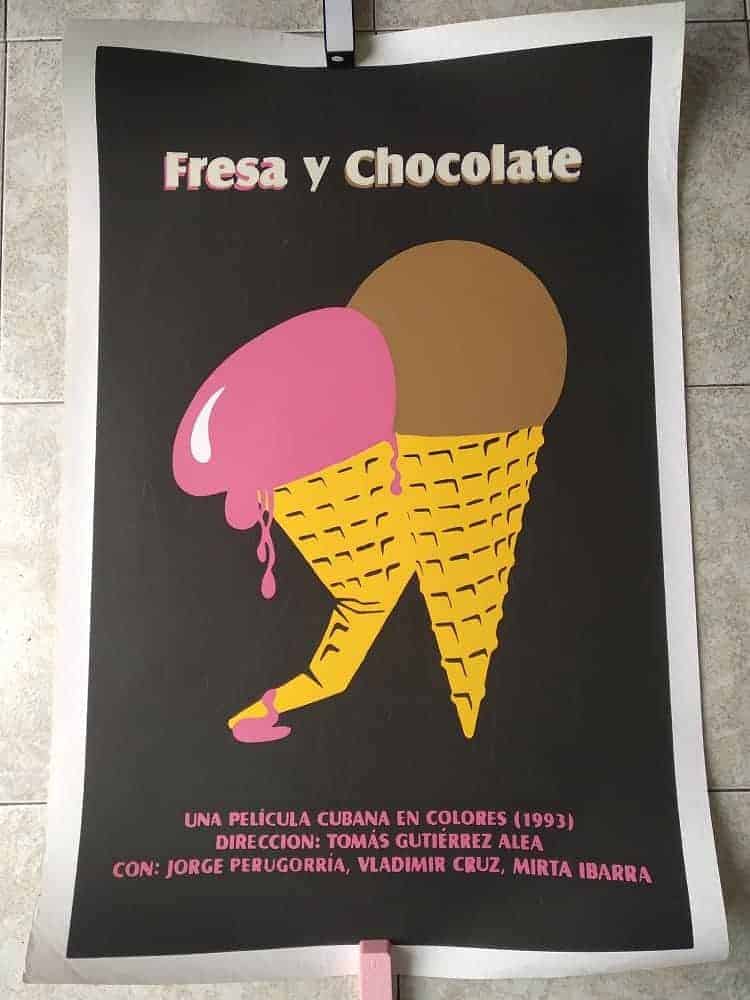 Poster pelicula fresa y chocolate cuba